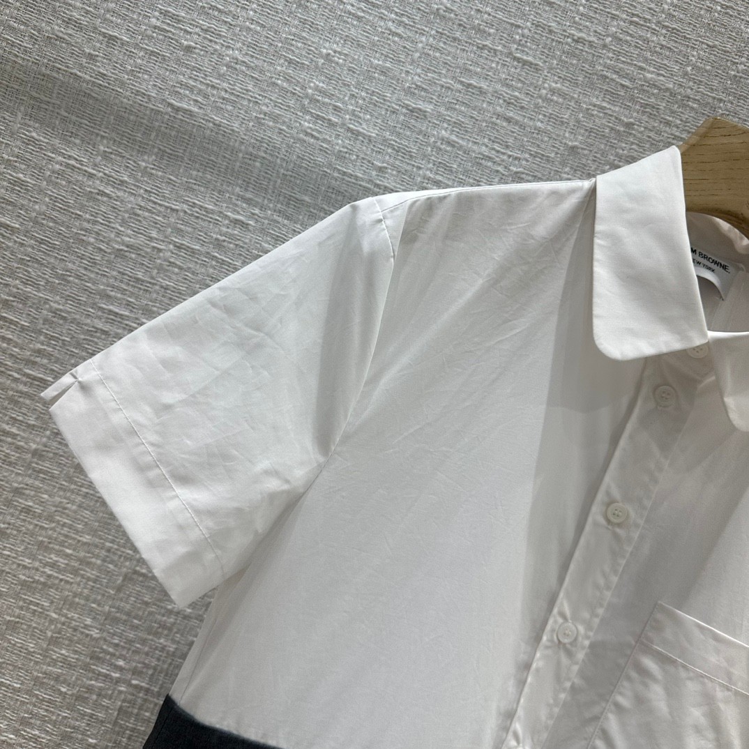 ギンガムチェック シャツワンピース トムブラウン ワンピース コピー ショートスリーブ-0