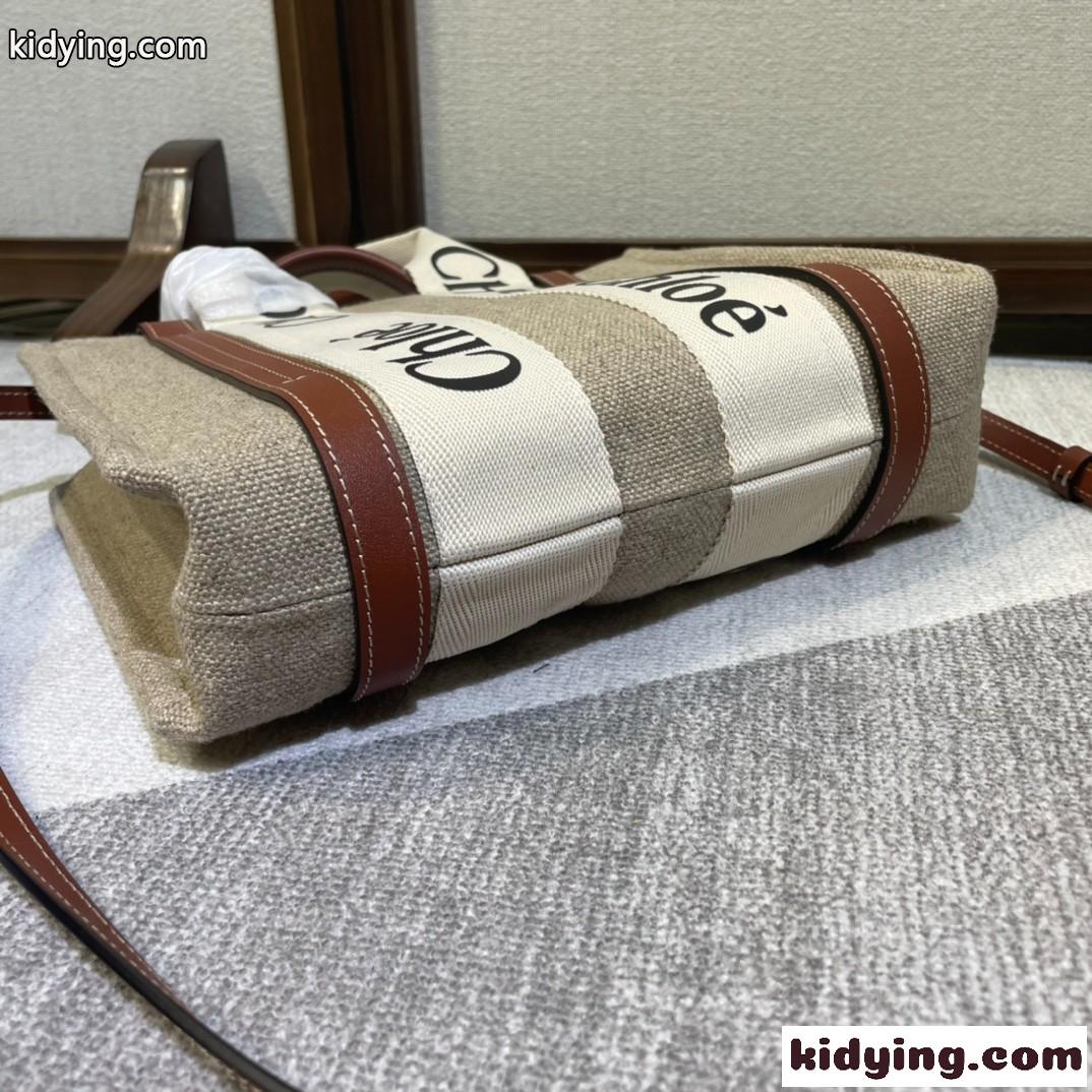 人気 WOODY スモール トートバッグ クロエ バッグ コピー ブラウン-1