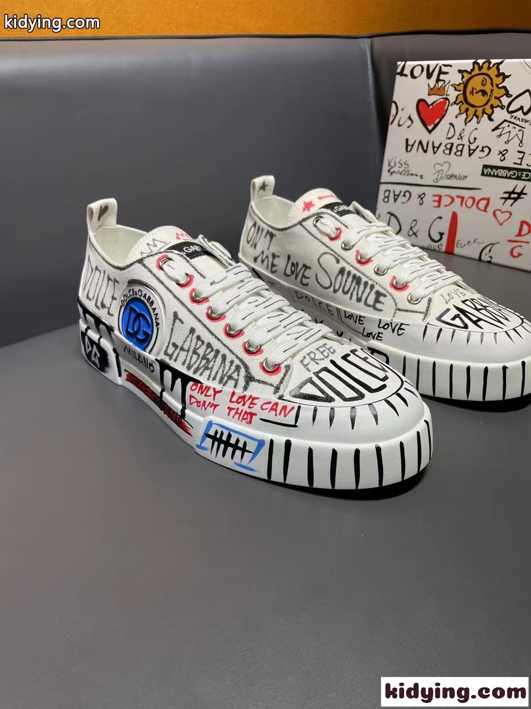 人気 ファッション 個性デザイン プリント ドルチェ&ガッバーナ メンズ コピー カジュアルジューズ スニーカー-2