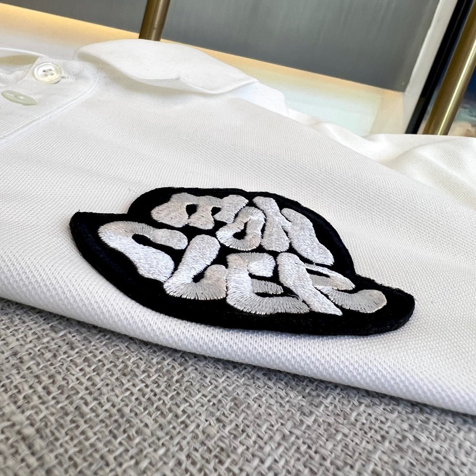 洗練された おしゃれ コットンピケ 半袖 ポロシャツ モンクレール Tシャツ コピー ホワイト-2