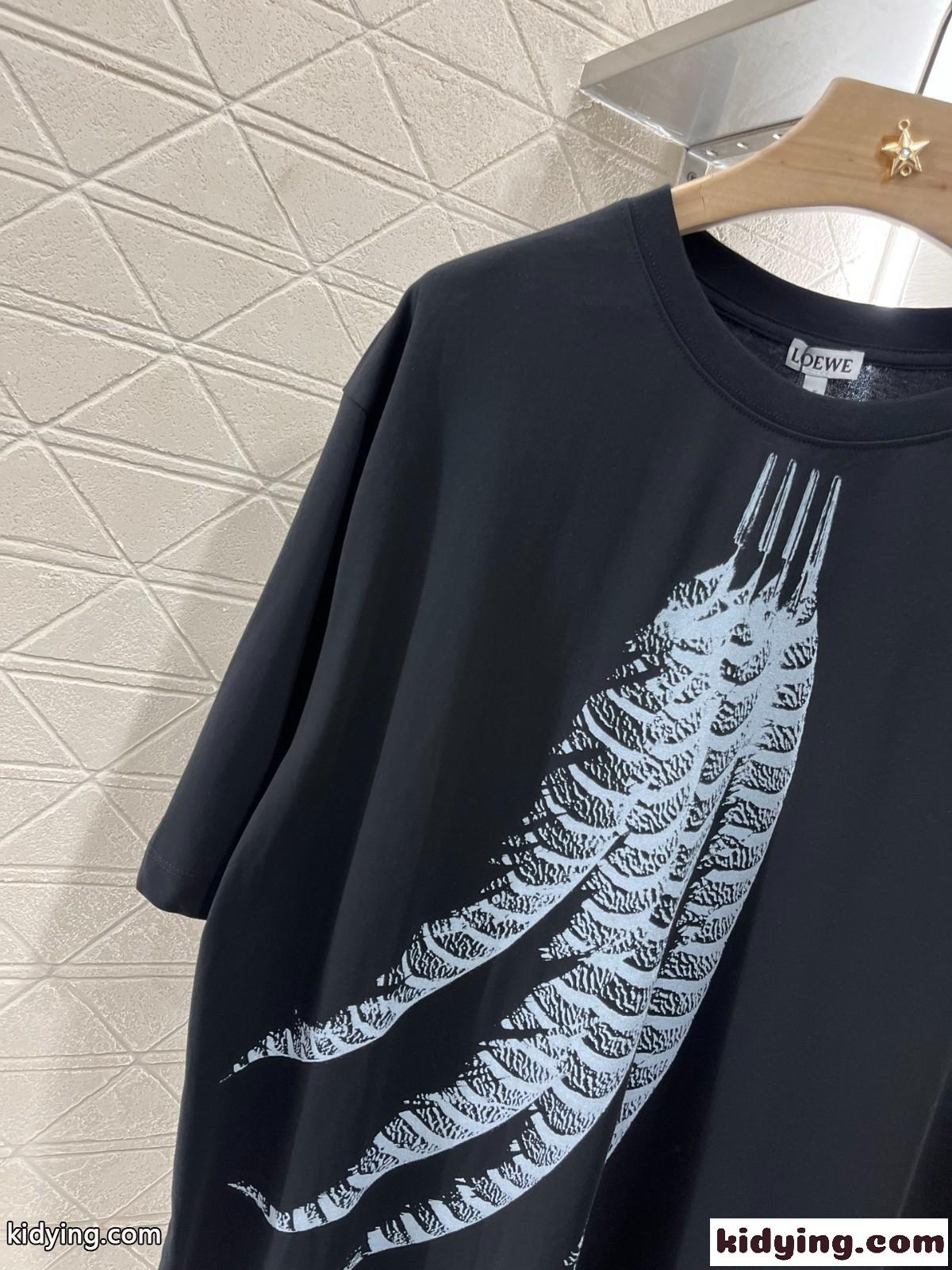 ルーズフィット コットンTシャツ ロエベ Tシャツ コピー ユニセックス ブラック-4