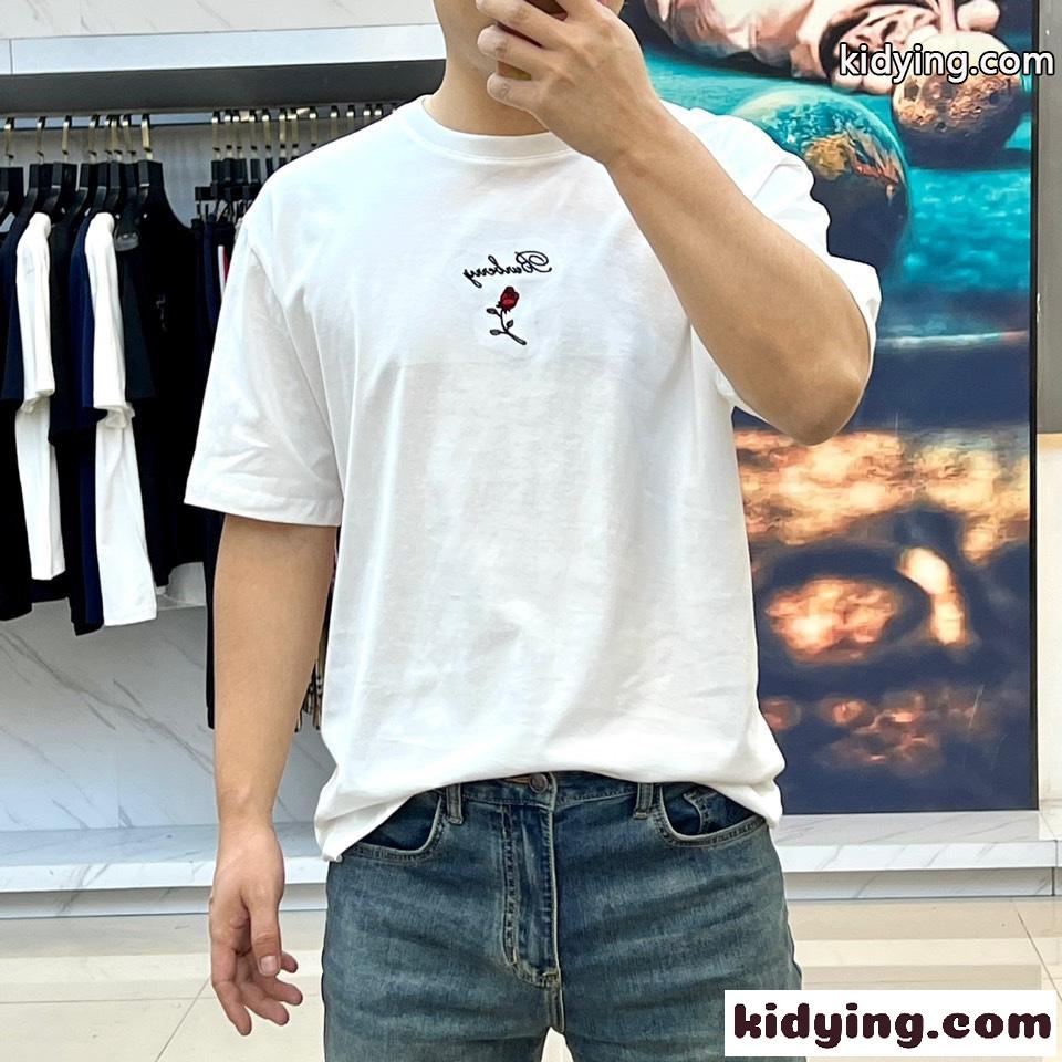 ロゴ ローズ コットンTシャツ バーバリー 半袖Tシャツ コピー ホワイト-2