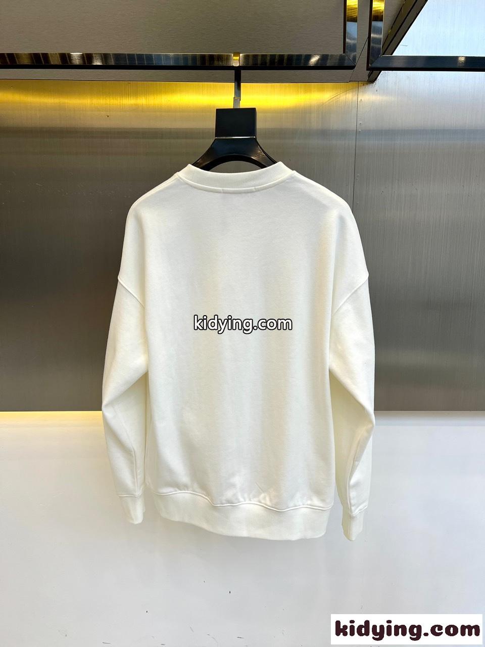 カジュアル ゆったり ロゴ入り フェンディ Tシャツ コピー スウェットシャツ ホワイト-4