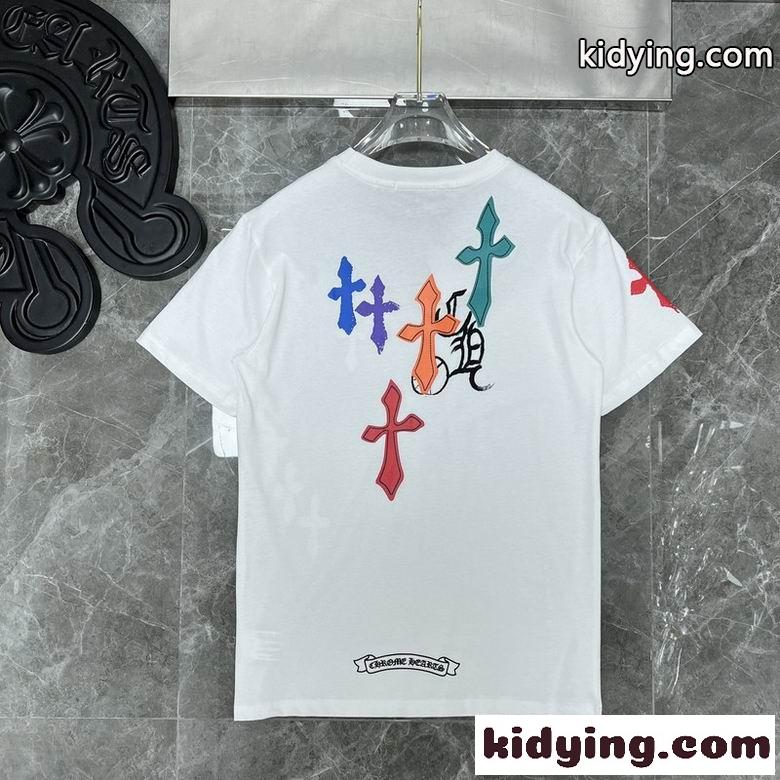 合わせやすい ロゴ クロムハーツ 半袖Tシャツ コピー 着心地いい 春夏 定番 クルーネック カジュアル-4