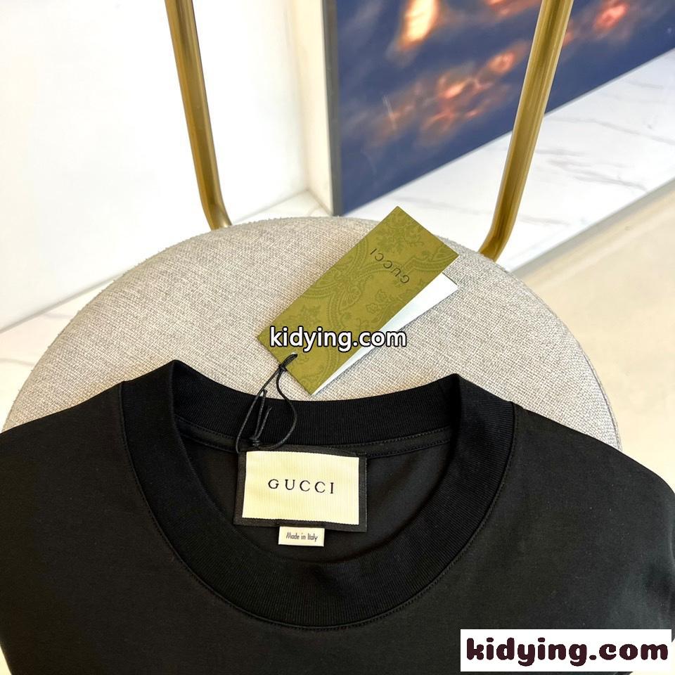 定番 合わせやすい ロゴ グッチ Tシャツ コピー 半袖tシャツ ブラック-2