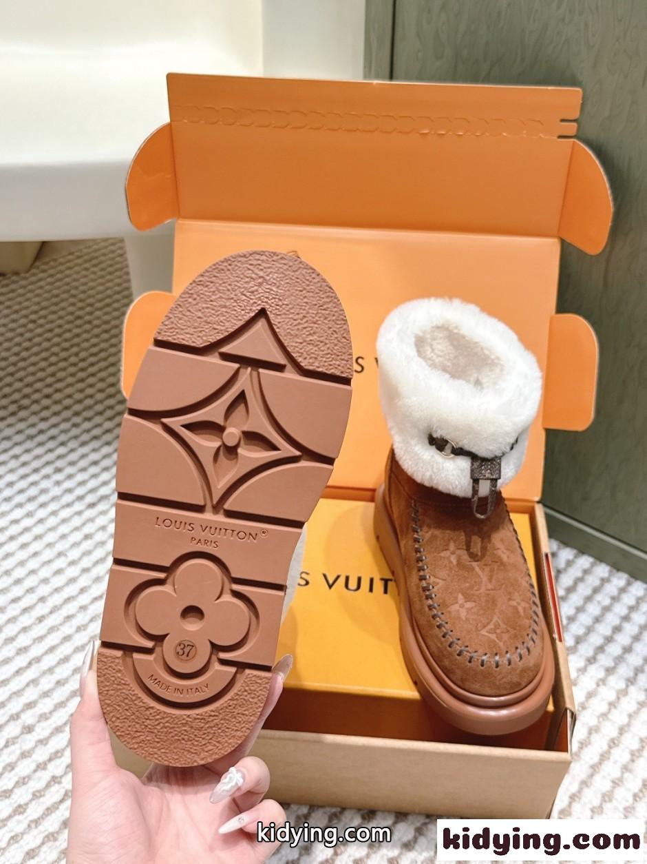 LV SKI コルティナ アンクルブーツ ルイ・ヴィトン ブーツ スーパーコピー ブラウン-4