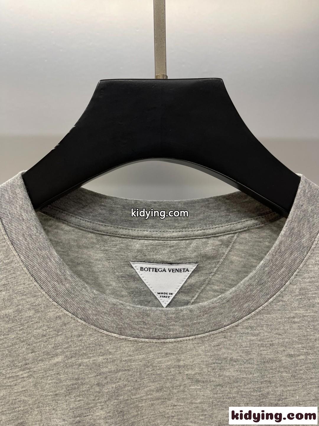ユニセックス クラッシュド プリント 半袖Tシャツ ボッテガ・ヴェネタ Tシャツ コピー グレー-1