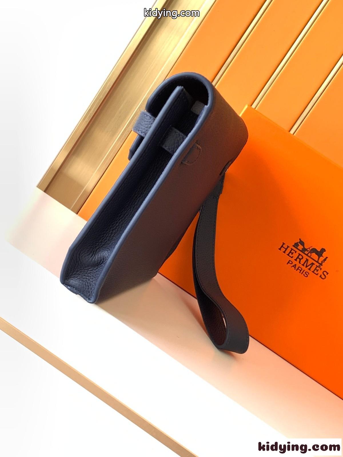 人気 上品 ケリー クラッチバック エルメス バッグ コピー メンズバッグ ネイビー-1