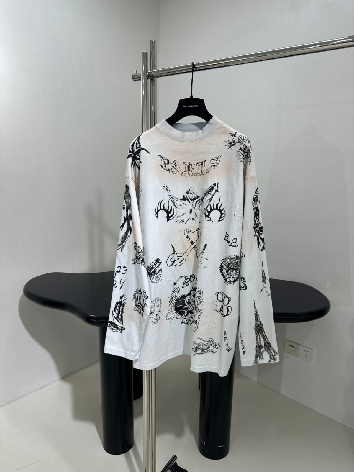 オーバーサイズ ロングスリーブTシャツ バレンシアガ 長袖Tシャツ コピー ユニセックス-1