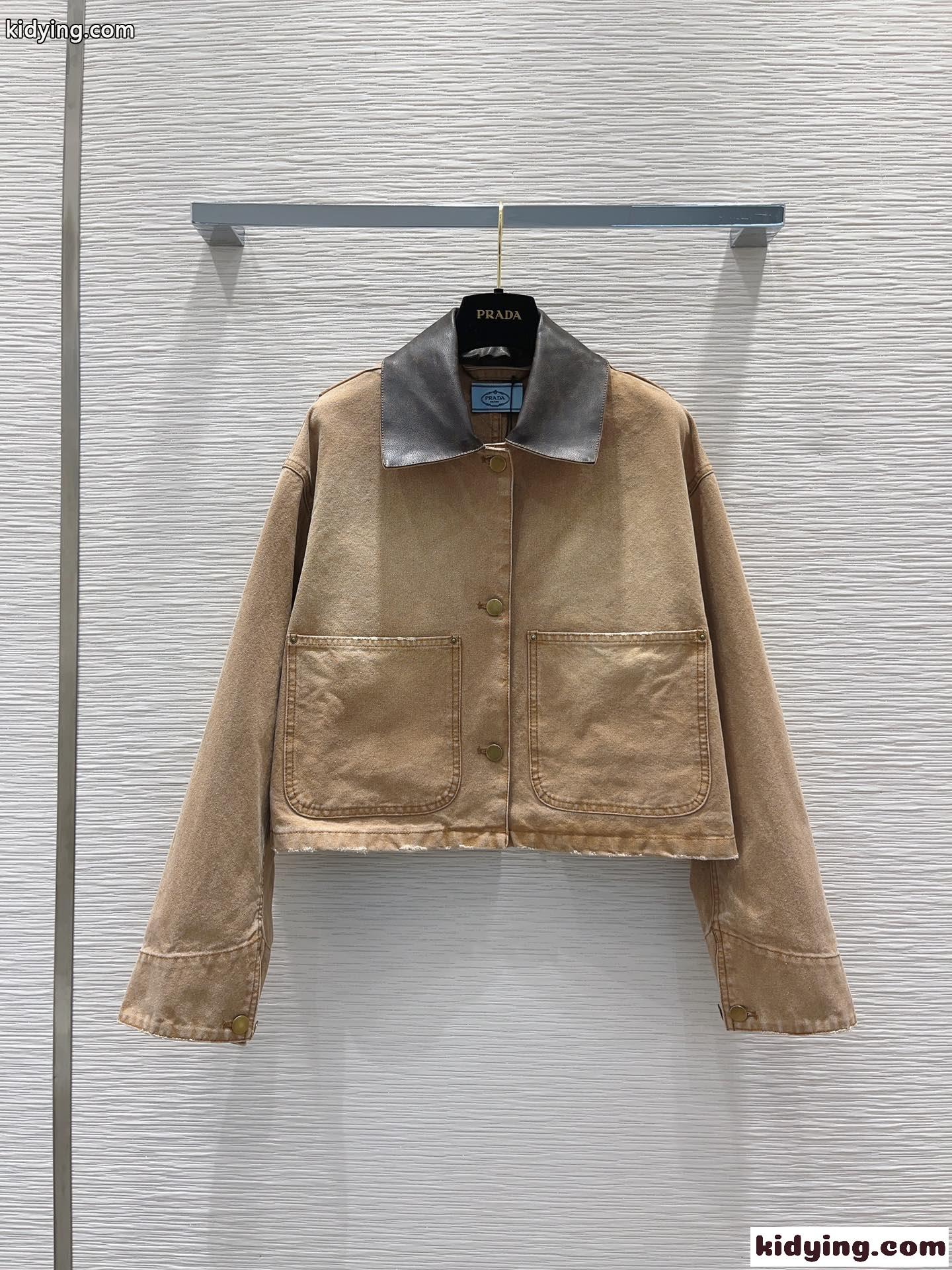 デニム クロップドジャケット プラダ ジャケット コピー レディース-2