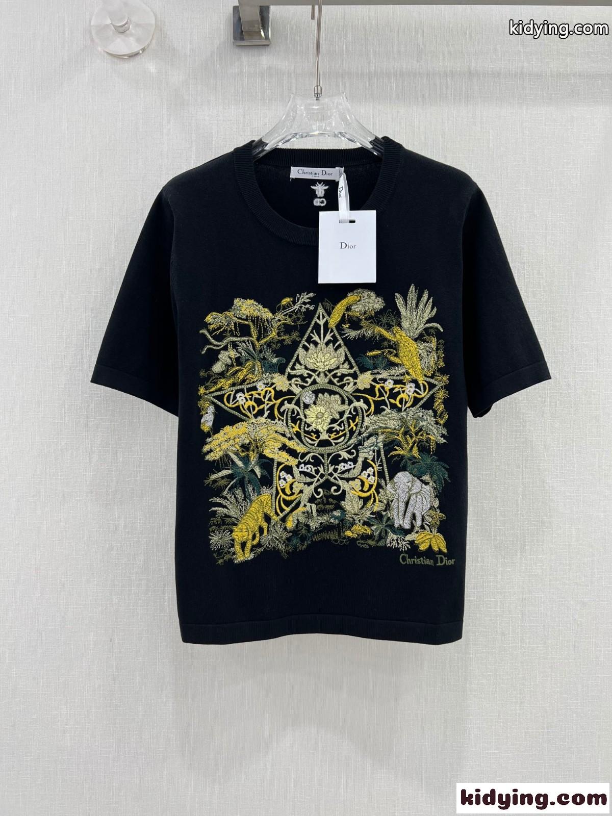 クリスチャン・ディオール Tシャツ コピー Étoile de Voyage テンセル ジャージー 半袖Tシャツ-1