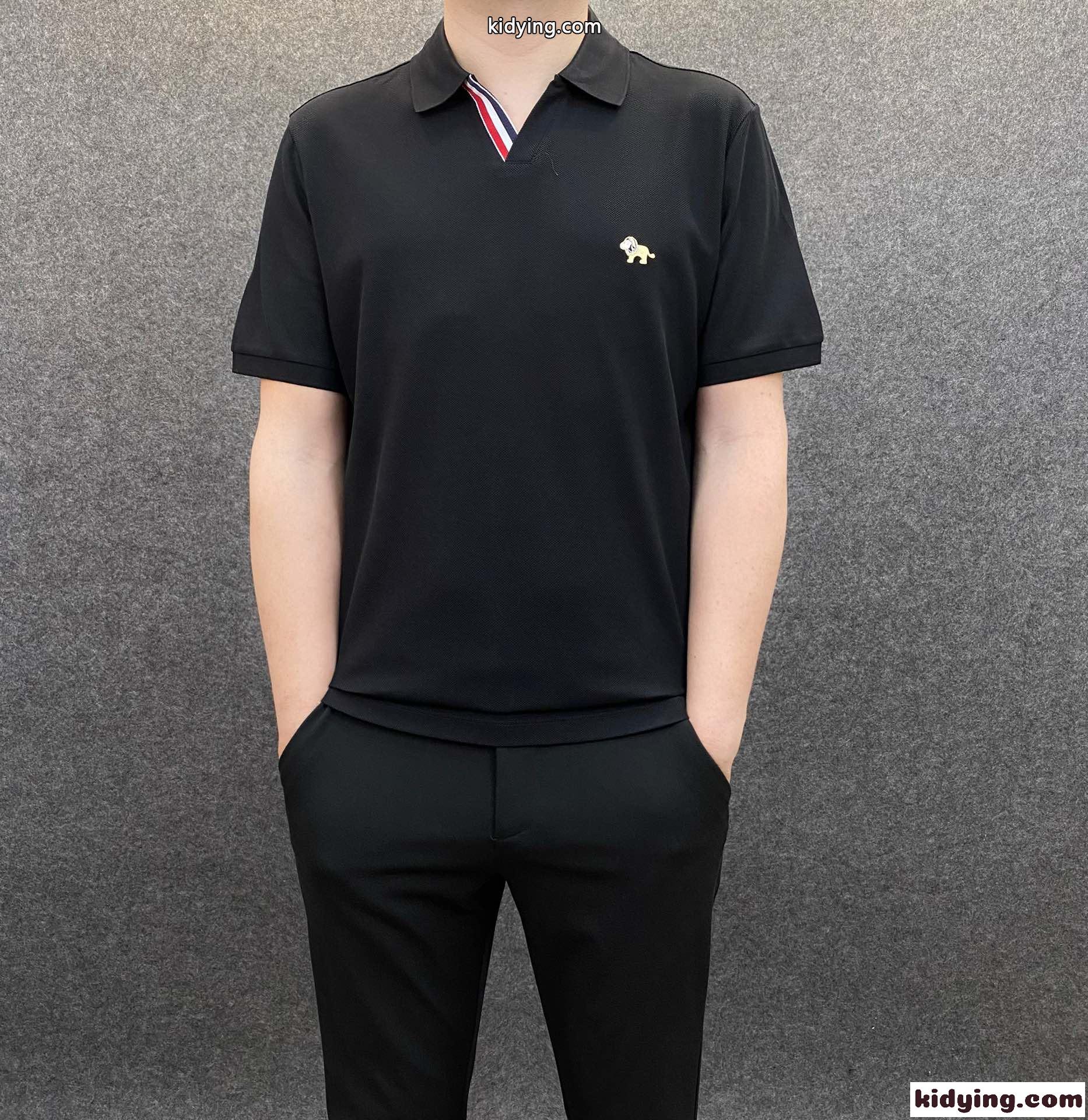 カジュアル ポロシャツ トムブラウン tシャツ コピー 半袖 メンズ トップス コットン 着心地いい ストレッチ-1