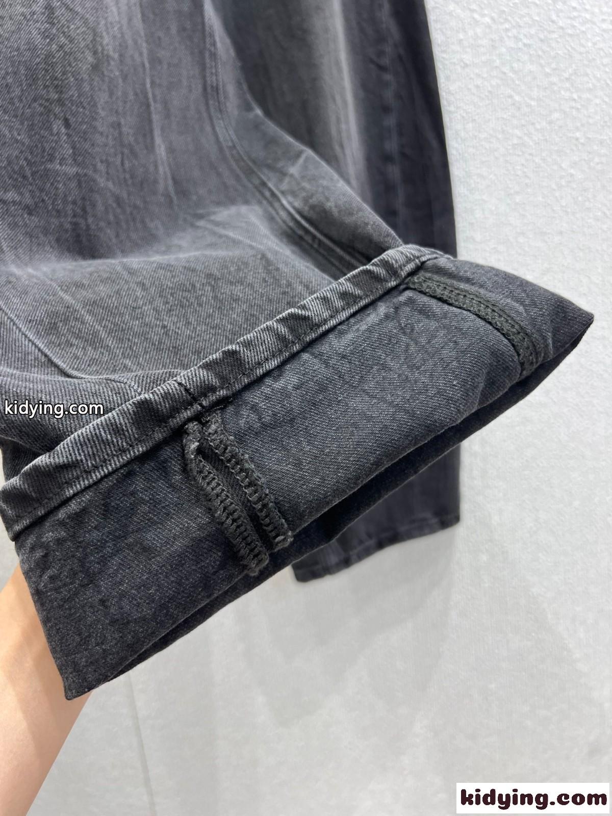 トレンド バレルレッグデニムパンツ アレキサンダーワング ジーンズ コピー ブラック-4