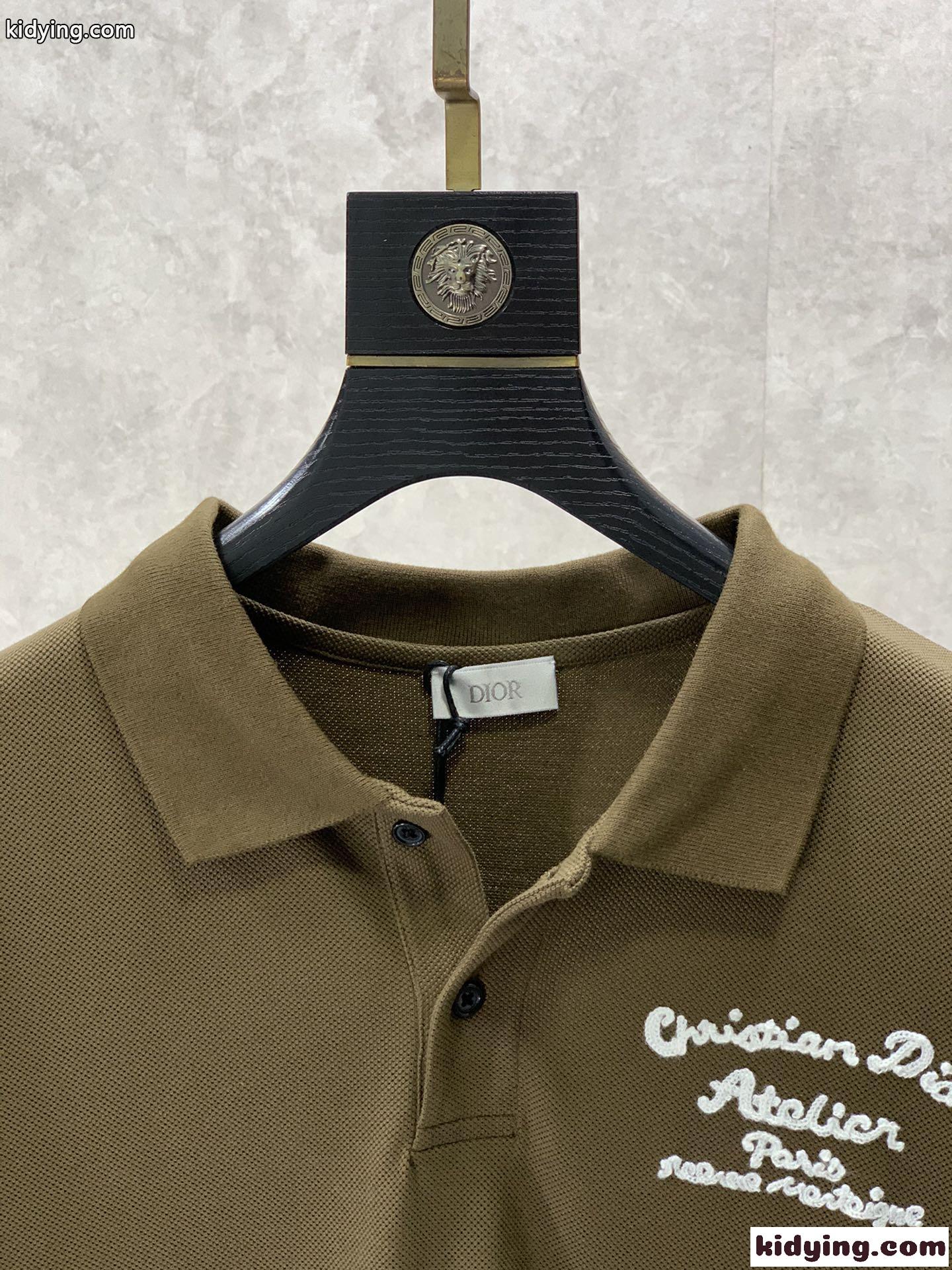 クリスチャン・ディオール Tシャツ コピー CHRISTIAN DIOR ATELIER コットンピケ メンズ ポロシャツ-2