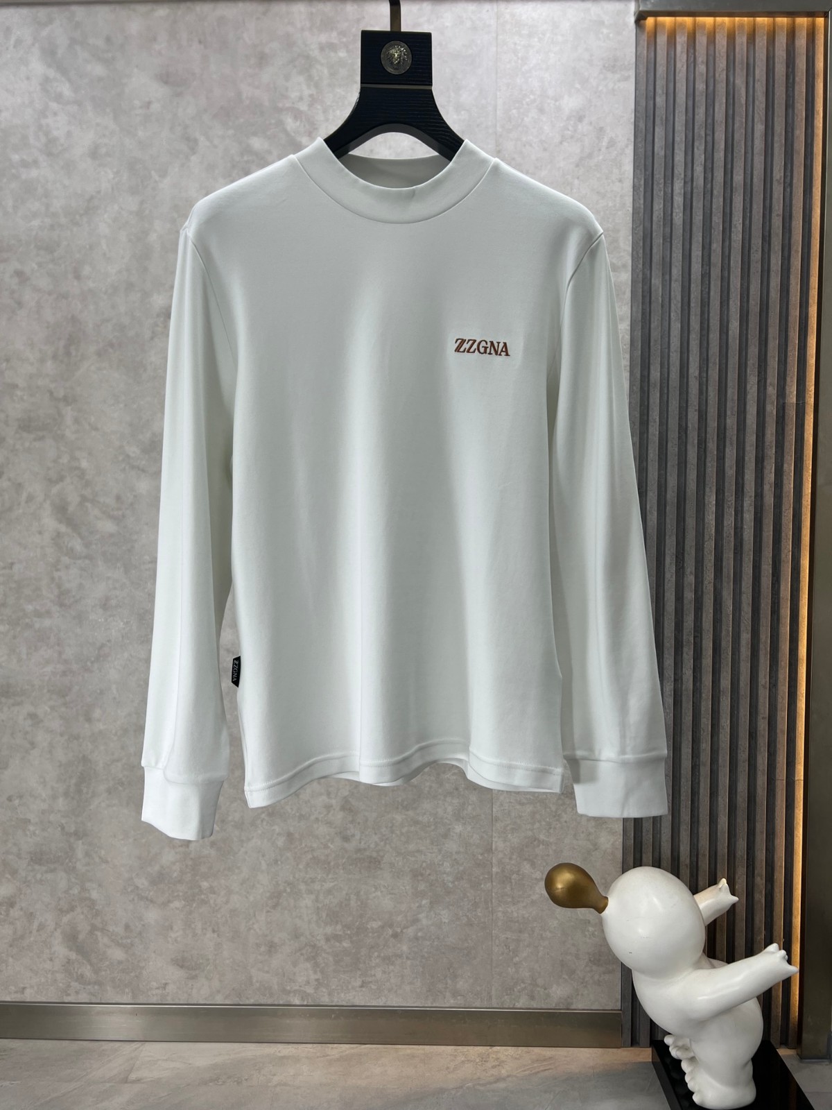 シンプル ロゴ エルメネジルド・ゼニア Tシャツ コピー クルーネック スウェットシャツ ホワイト-0