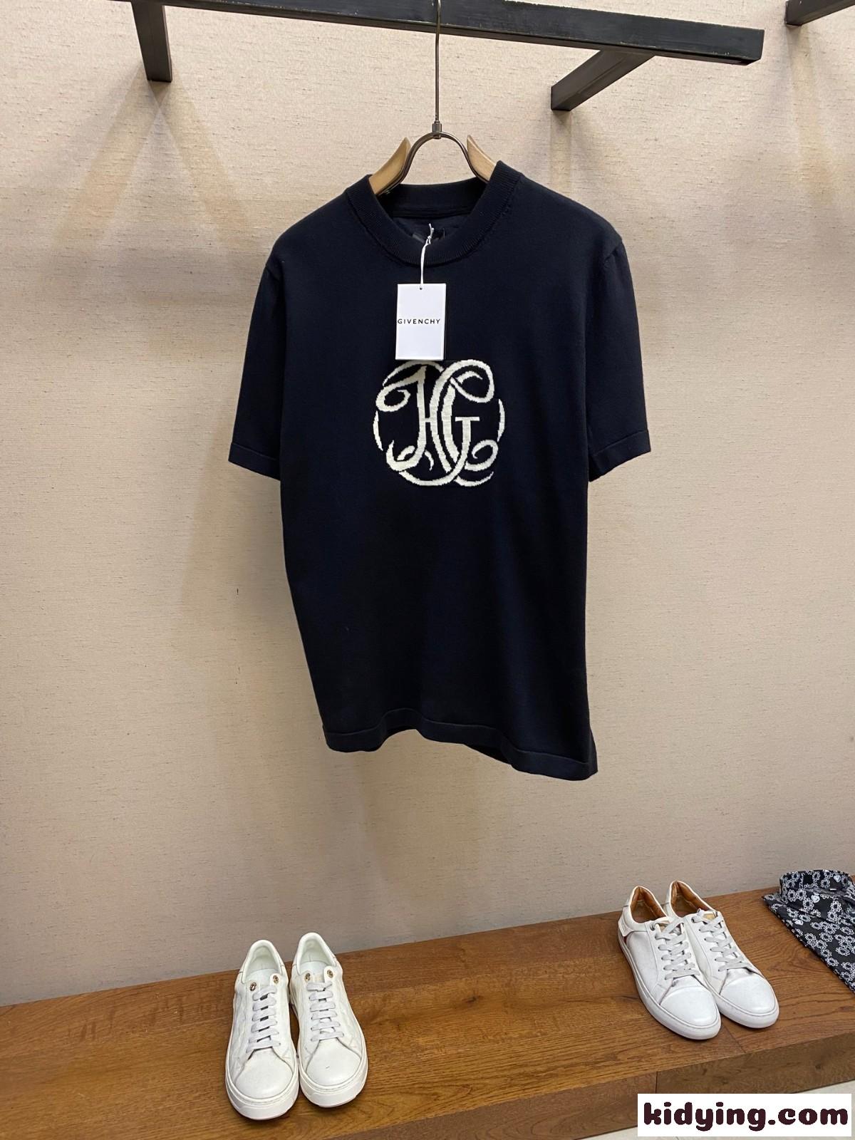 洗練された ロゴ入り 半袖 ニットTシャツ ジバンシィ Tシャツ コピー-1