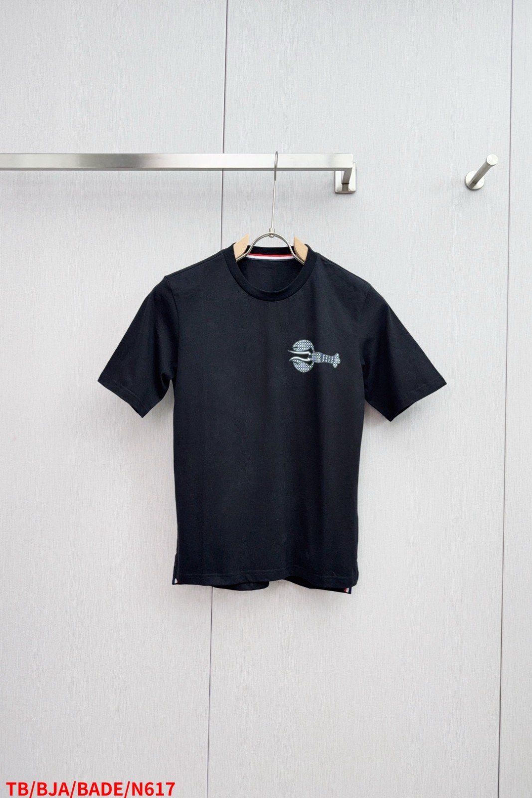 カジュアル プリント クルーネック トムブラウン Tシャツ 偽物 半袖Tシャツ-1