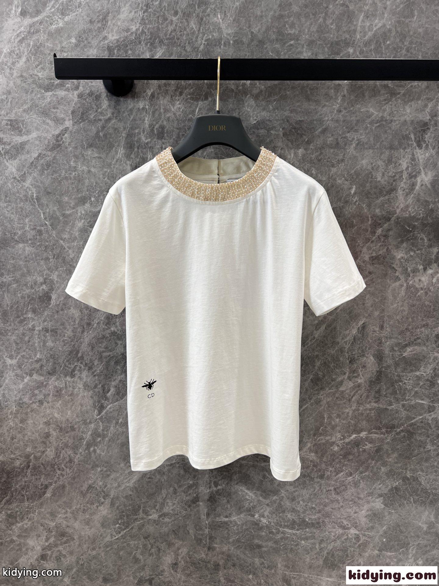 ディオールtシャツレディーススーパーコピー トップス 半袖 純綿 ファッション 触り心地が良い ホワイト-0
