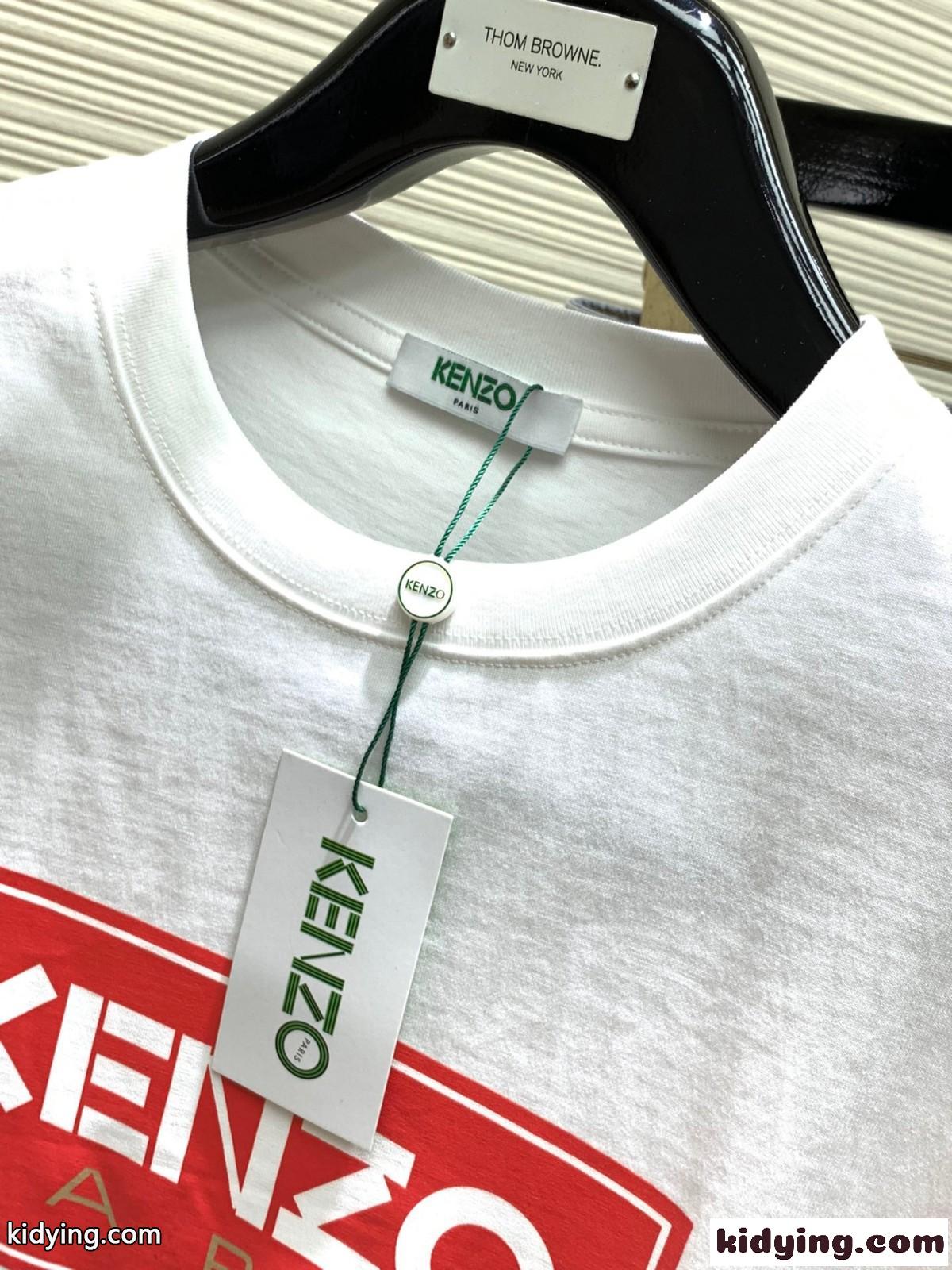 シンプル おしゃれ クルーネック ロゴ プリント ケンゾー Tシャツ コピー ホワイト-1
