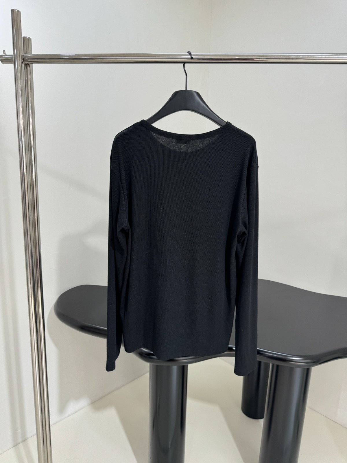 洗練された ヘンリーネック 長袖トップス セリーヌ Tシャツ コピー ブラック-1