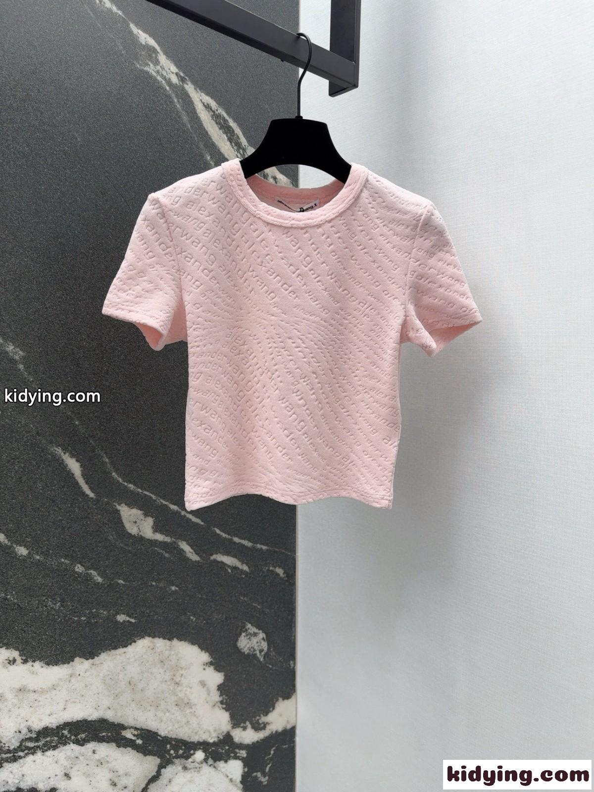 ロゴジャカード ショートスリーブtシャツ アレキサンダーワング Tシャツ コピー ピンク-1
