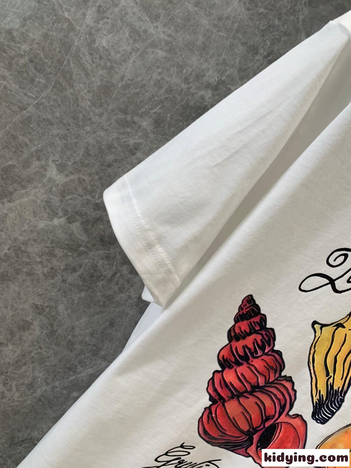 プリントショートスリーブコットンTシャツ ルイ・ヴィトン 半袖Tシャツ コピー ユニセックス-4