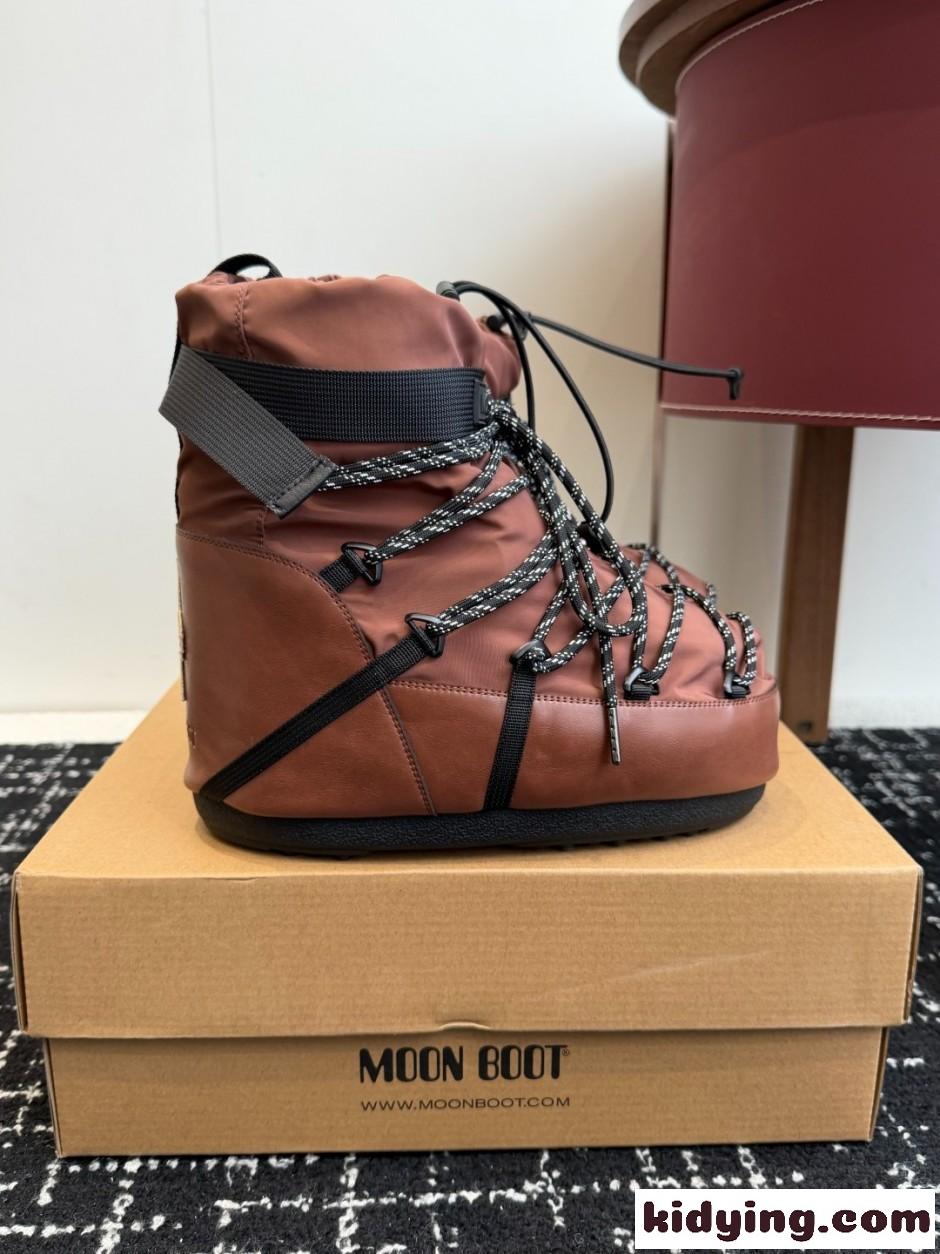 MONCLER × MOON BOOT スノーブーツ モンクレール ブーツ スーパーコピー ブラウン-0