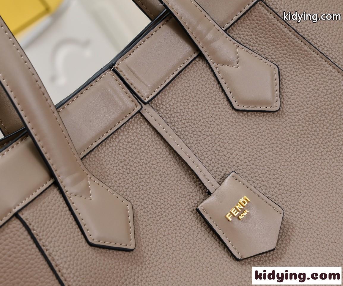 フェンディ バッグ コピー Fendi Origami ミディアム グレーレザー 変形バッグ-4