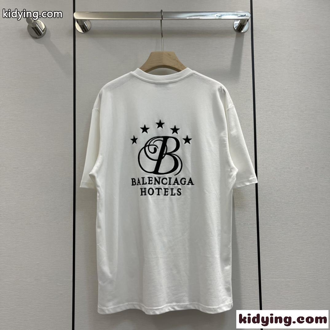 ゆったり 人気 おしゃれ カジュアル クルーネック ロゴ バレンシアガ 半袖tシャツ コピー 春夏 レディース トップス-2