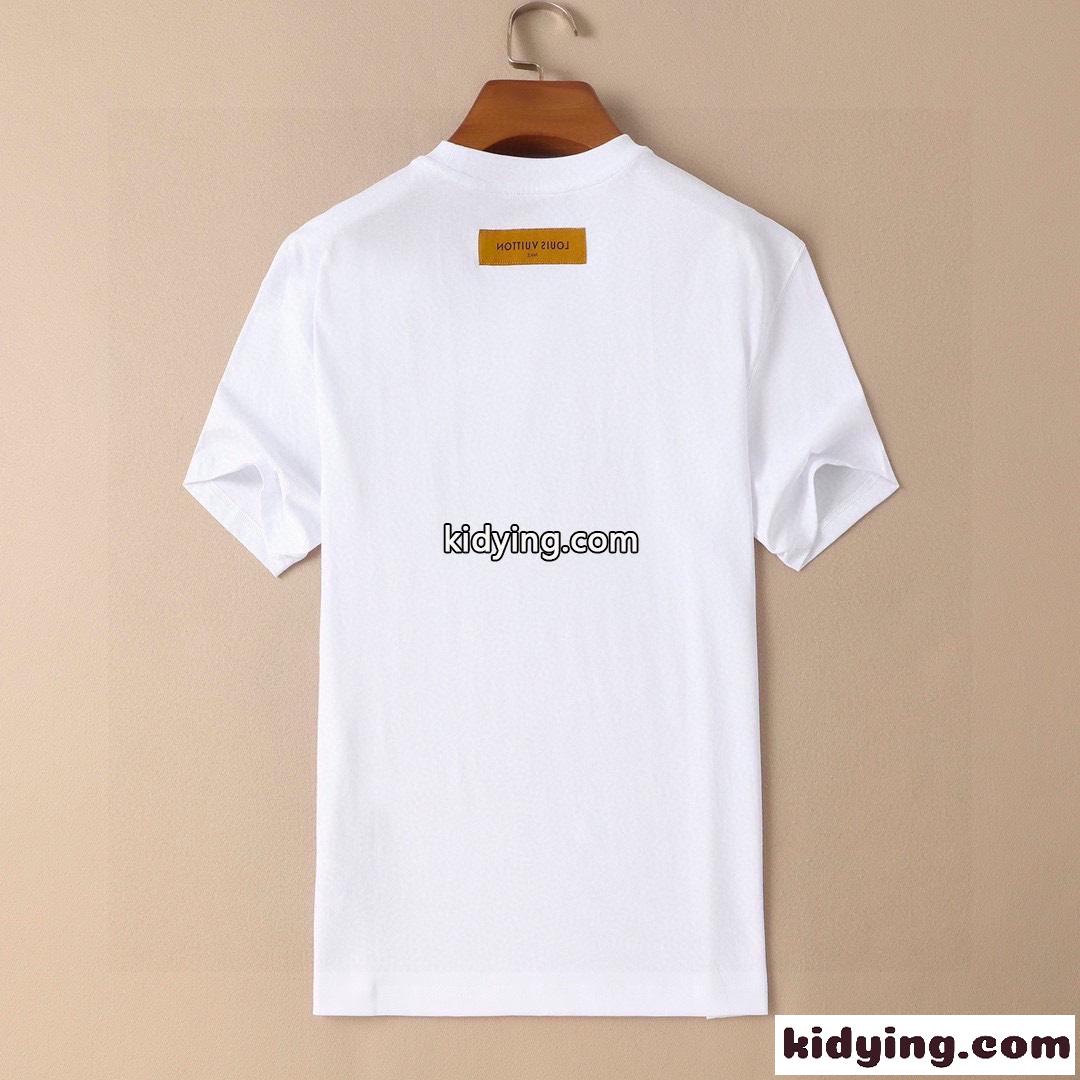 ユニセックス カジュアル おしゃれ 半袖 ルイ・ヴィトン Tシャツ コピー クルーネック トップス-1