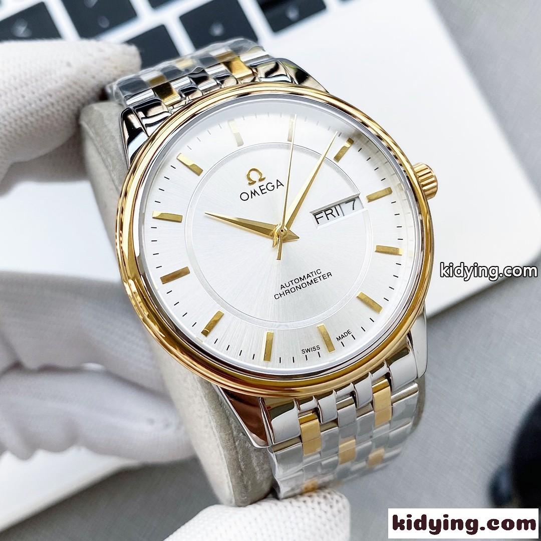 シンプル 40mm 自動巻き ビジネス おしゃれ オメガ 時計 コピー 人気 メンズ 腕時計-0