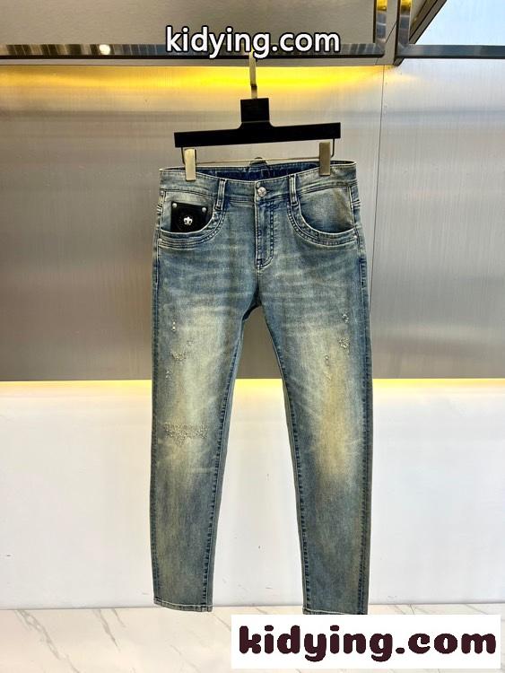 クロムハーツ ジーンズ コピー 合わせやすい 快適 ストレッチ デニムパンツ-0