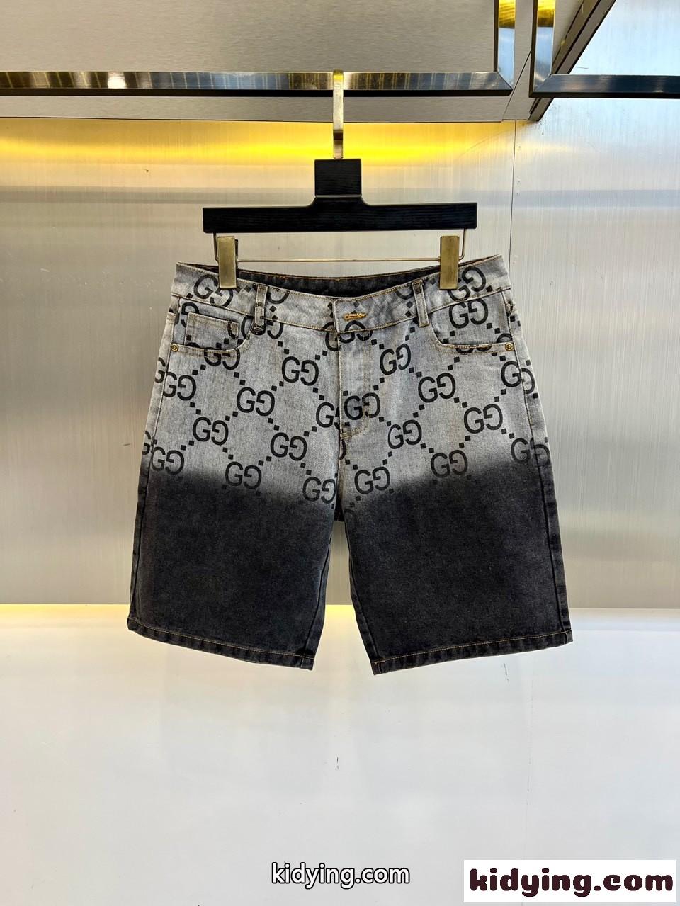上品 おしゃれ GG ハーフパンツ グッチ パンツ 偽物 デニム ショートパンツ-0