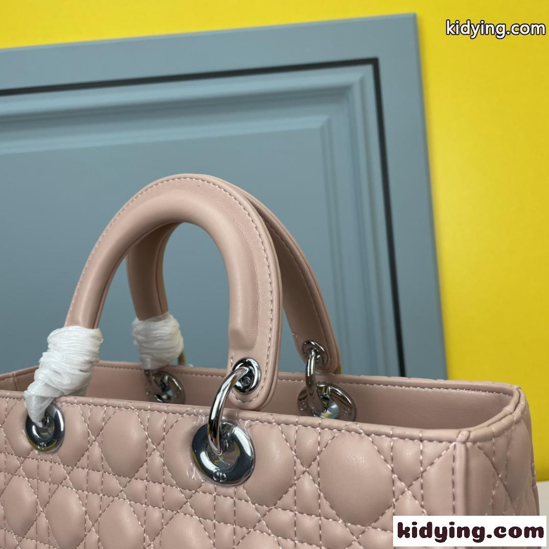 LADY DIOR ラージバッグ クリスチャン・ディオール スーパーコピー ラムスキン ピンク-3