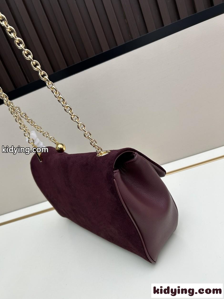 Chloé Heritage ショルダーバッグ クロエ バッグ スーパーコピー カジュアル おしゃれ スエード ボルドー-3