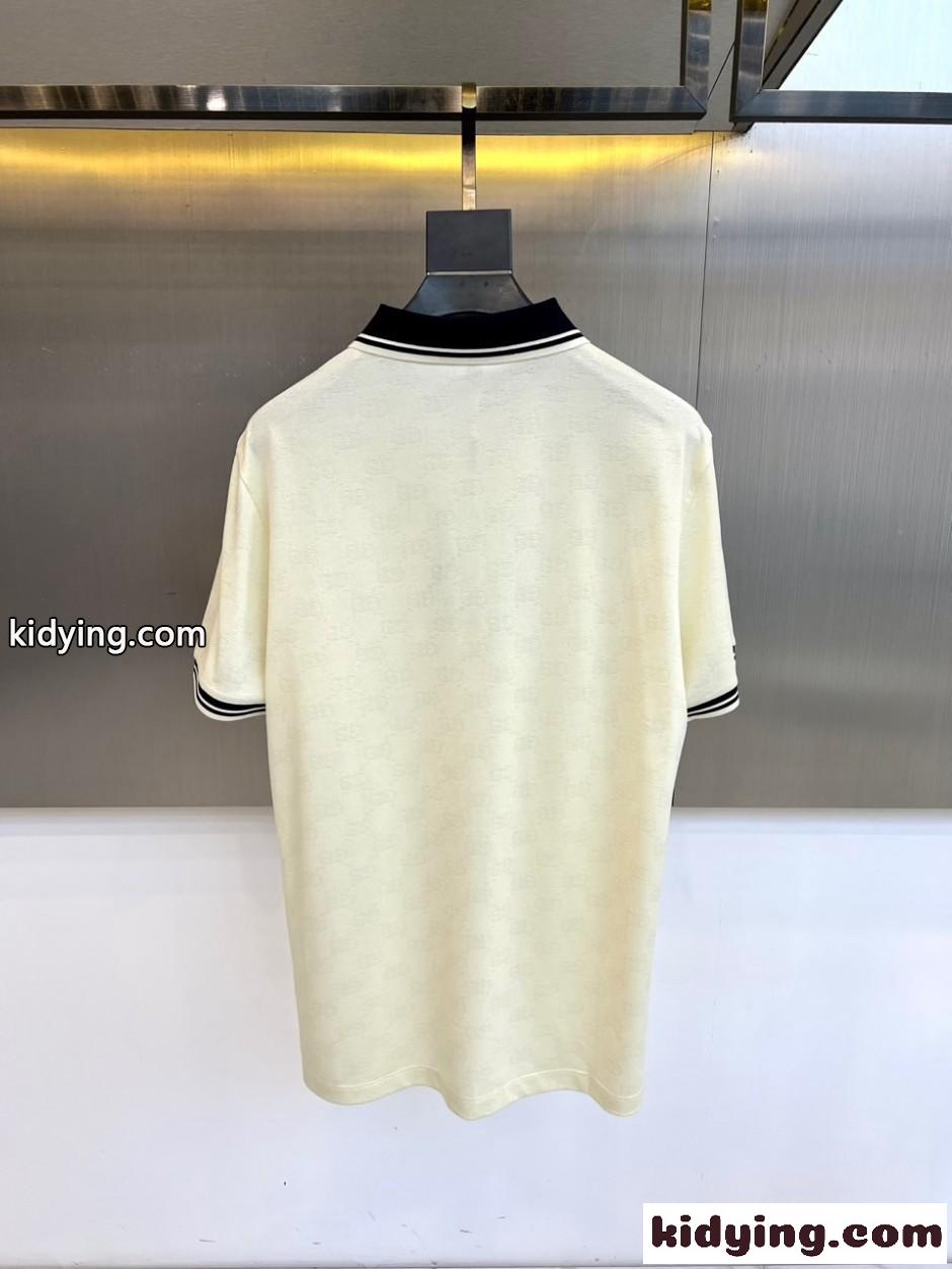 カジュアル 洗練された グッチ Tシャツ 偽物 半袖ポロシャツ ベージュ-4