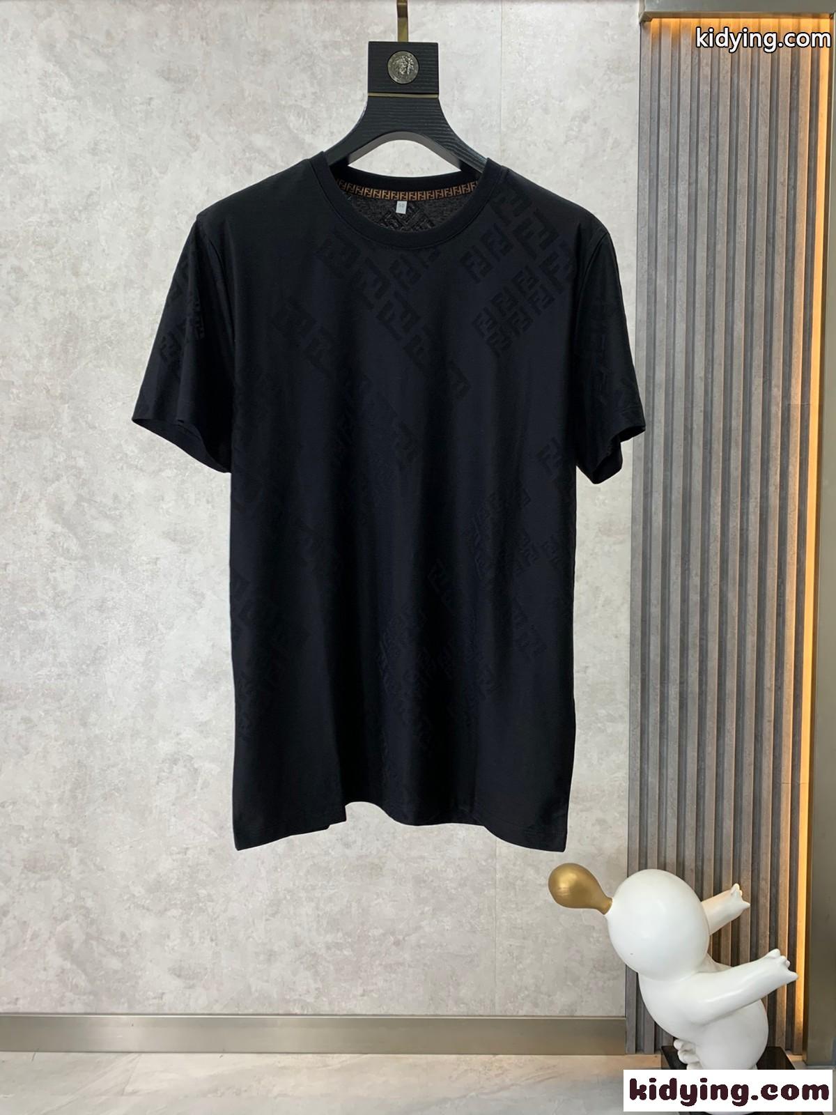 FFロゴ入り クルーネック フェンディ Tシャツ コピー メンズ 半袖 トップス-0