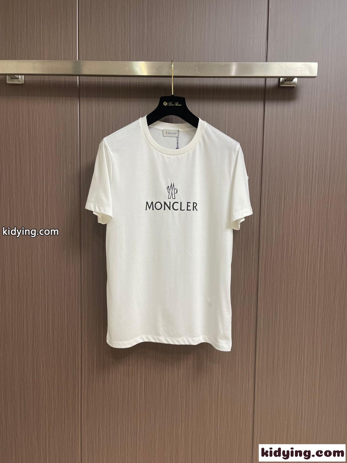 カジュアル モンクレール Tシャツ コピー 定番 ロゴ入り 半袖Tシャツ ホワイト-0