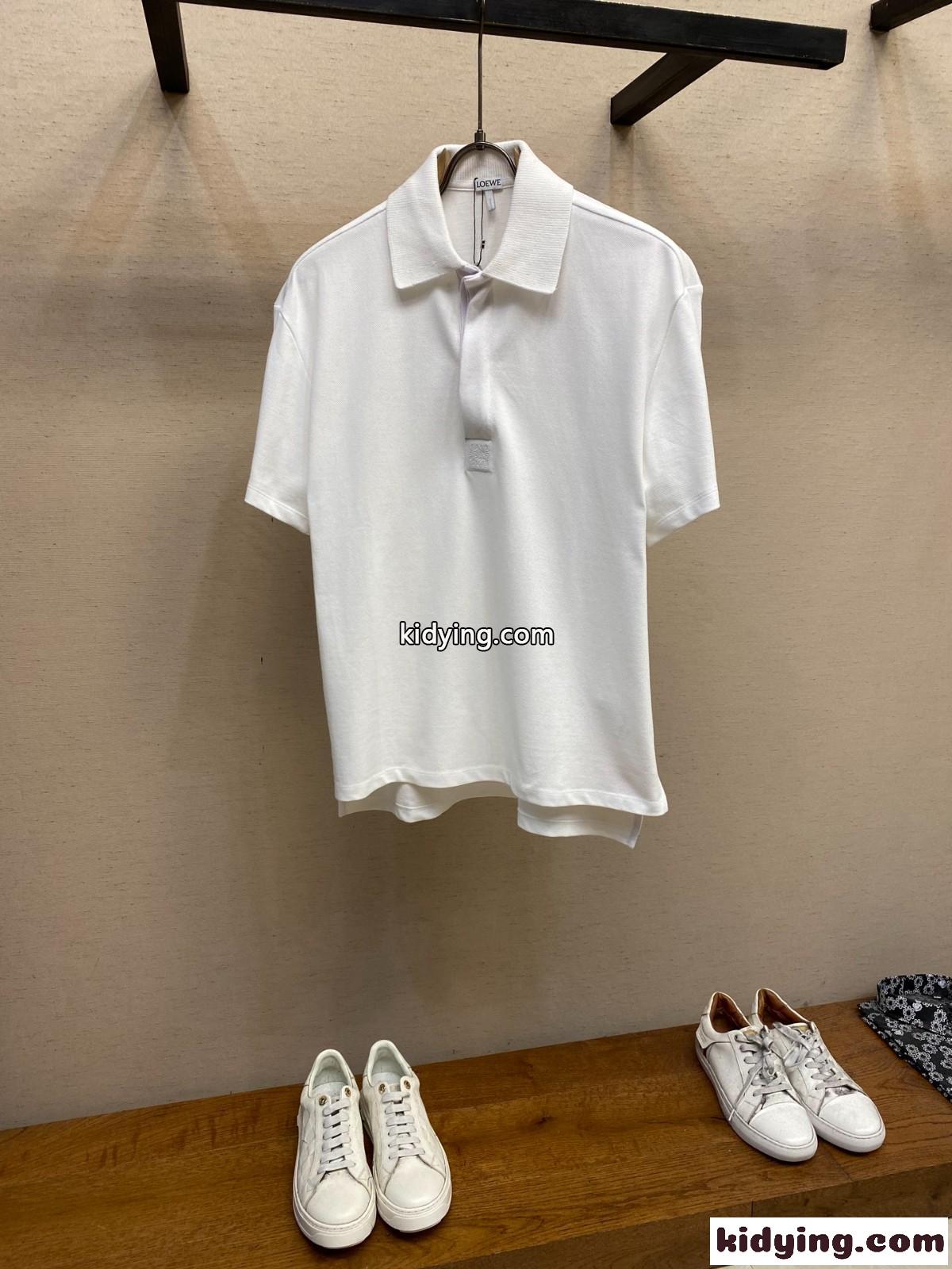 洗練された コットン ポロシャツ ロエベ Tシャツ コピー 半袖 ホワイト-0
