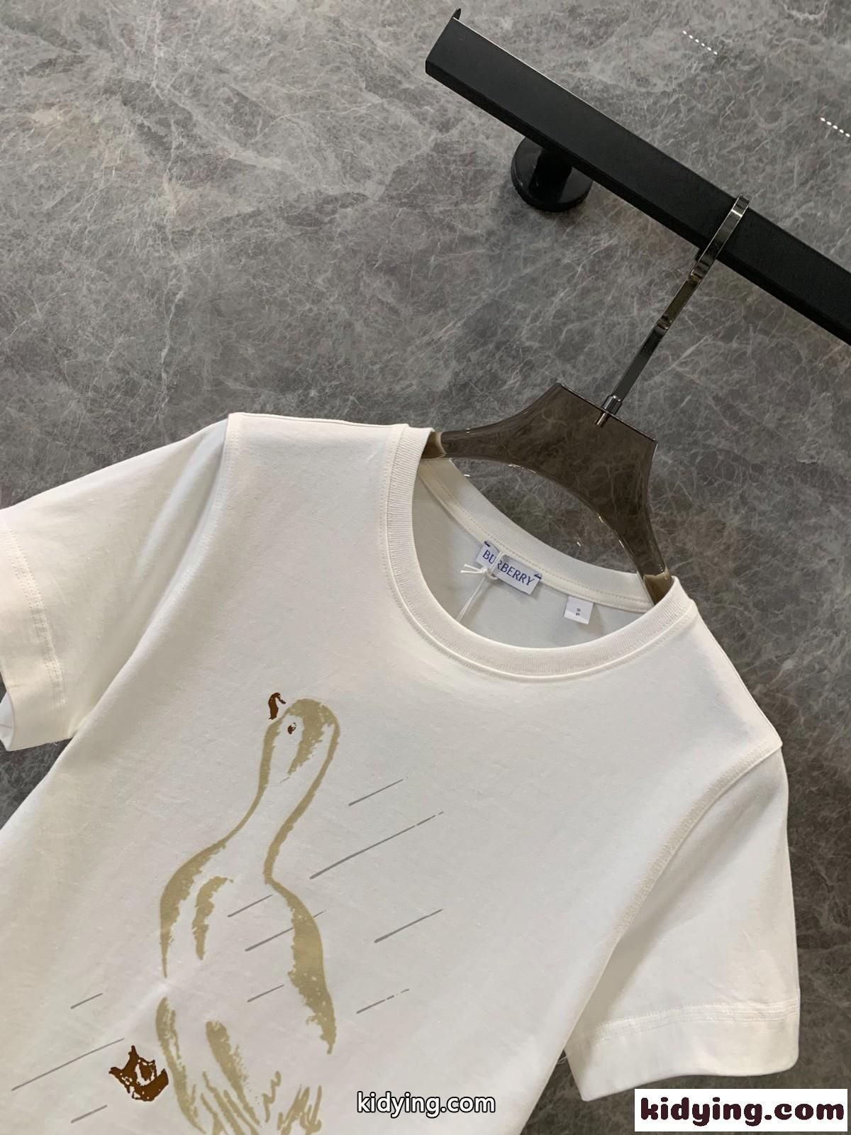 ダック コットンTシャツ バーバリー Tシャツ コピー 半袖 トップス-2