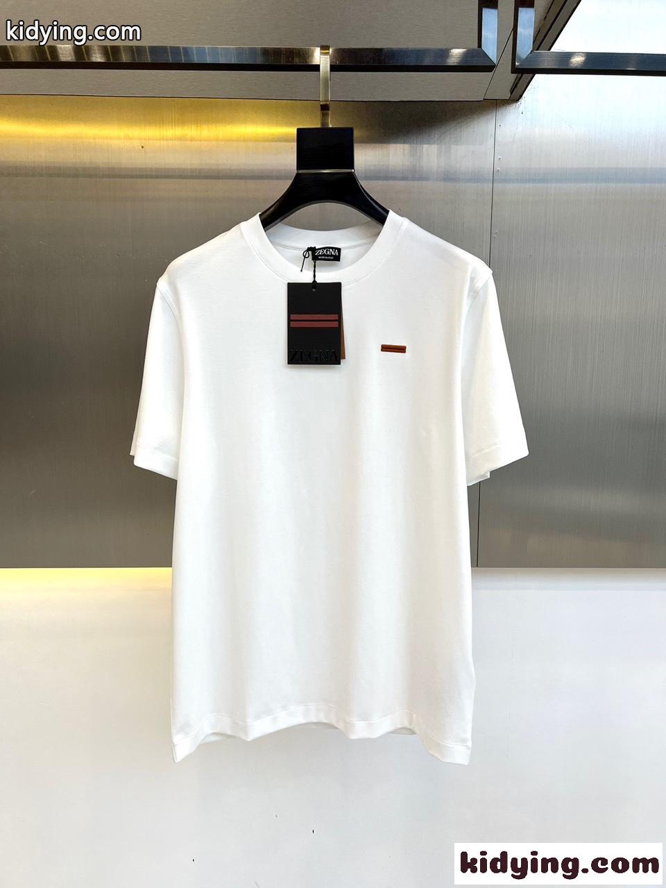 シンプル エルメネジルド・ゼニア 半袖Tシャツ コピー クルーネック ホワイト-1