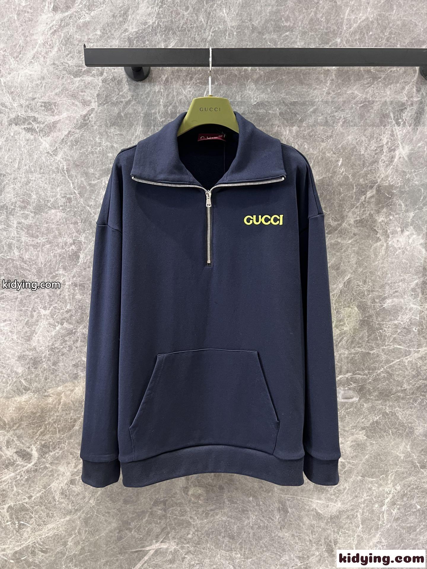 コットン ハーフジップ スウェットシャツ グッチ Tシャツ コピー カジュアル-1