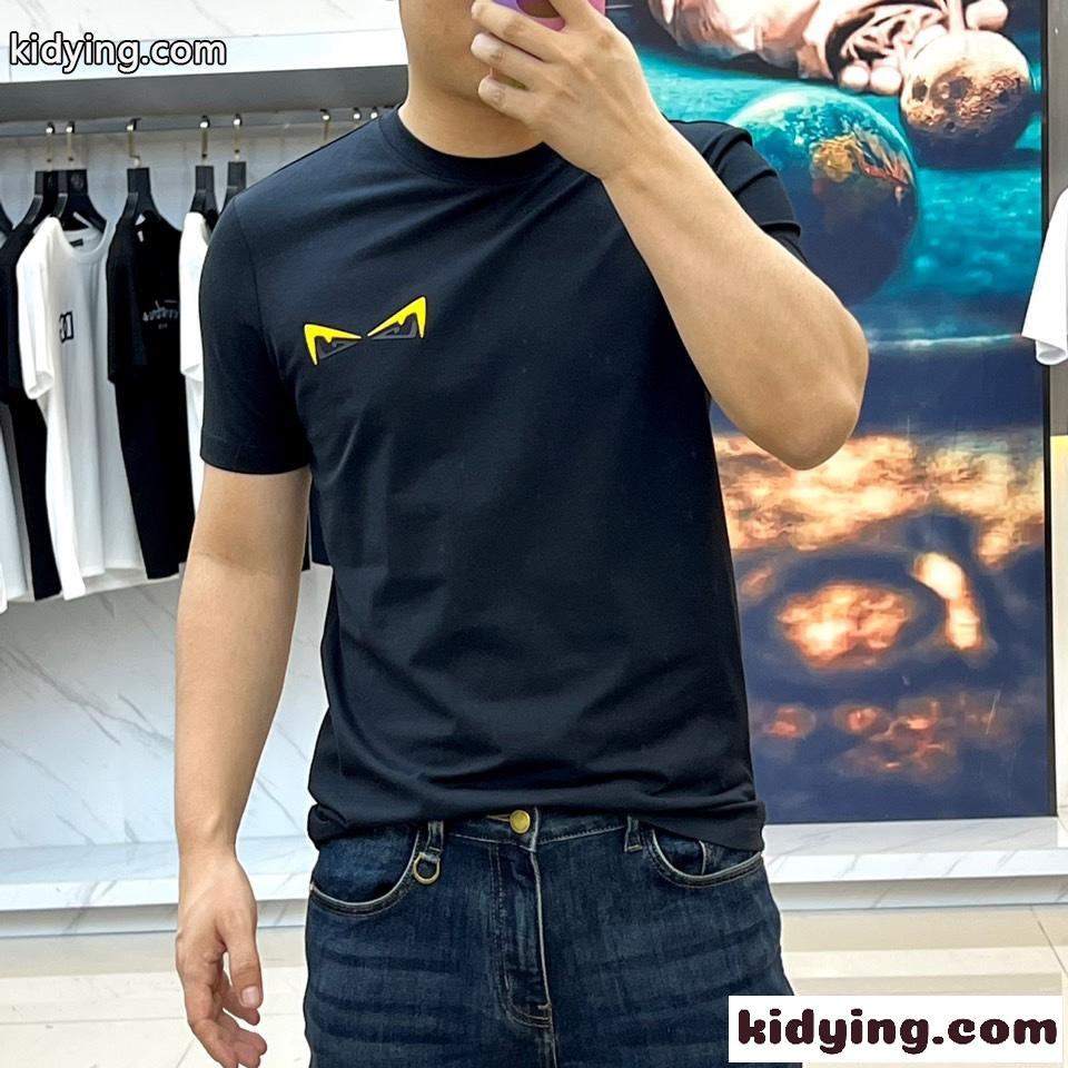 クルーネック 半袖 トップス フェンディ Tシャツ コピー メンズ ファッション-1