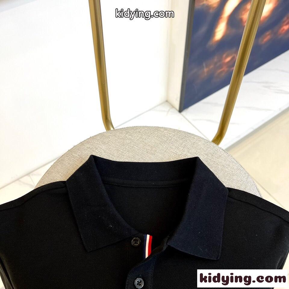 定番 コットンピケ ポロシャツ モンクレール 半袖Tシャツ コピー ブラック-4