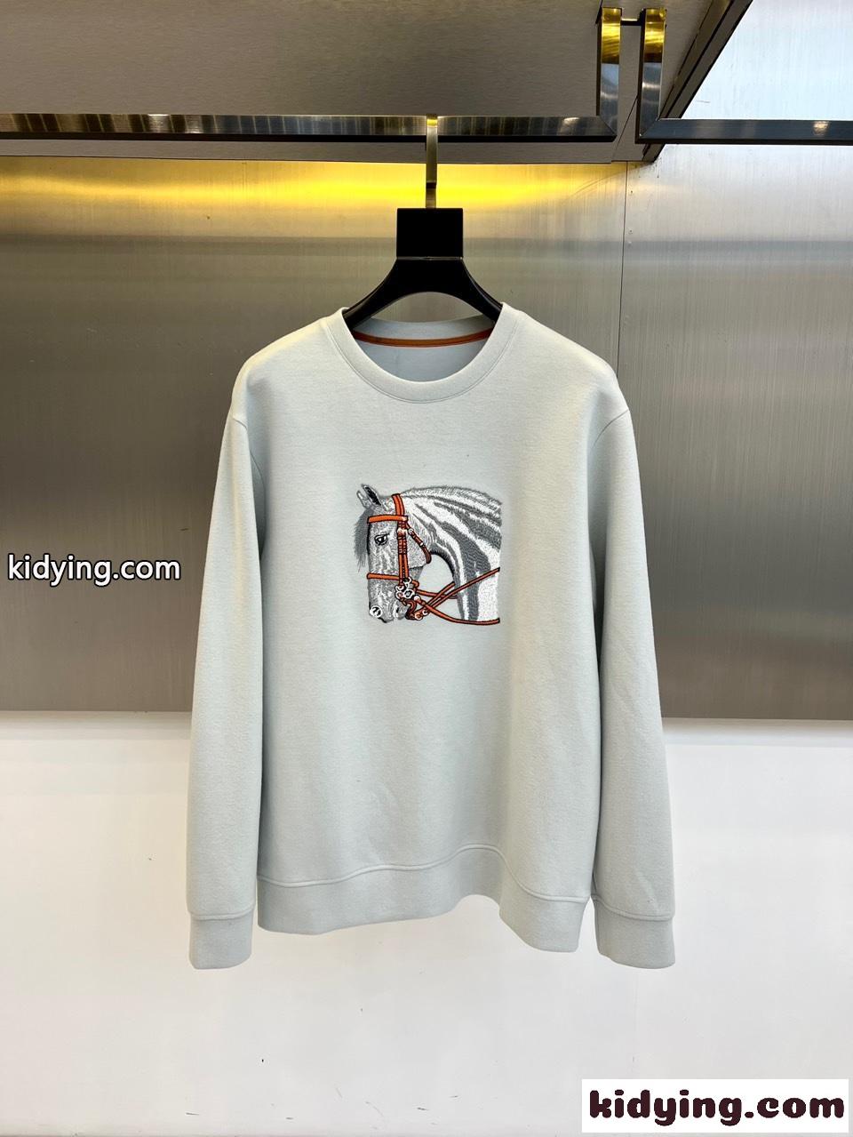 カジュアル 快適 スウェットシャツ エルメス Tシャツ 偽物 プルオーバー-0