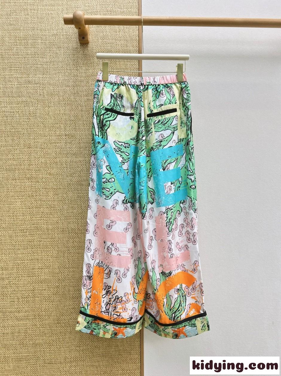 シャネル パンツ スーパーコピー ココビーチ シルクパンツ マルチカラー-4