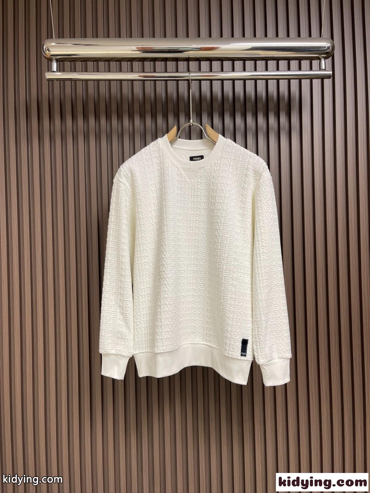 フェンディ Tシャツ コピー クルーネック 定番 ロゴ入り スウェットシャツ-1