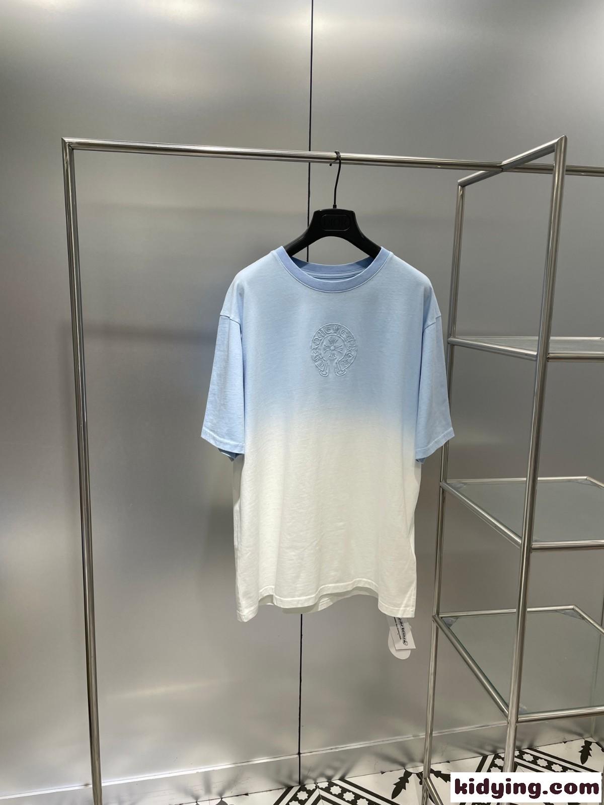 クロムハーツ 半袖Tシャツ コピー ユニセックス ゆったり タイダイ柄 グラデーション ロゴ 刺繍 人気-3
