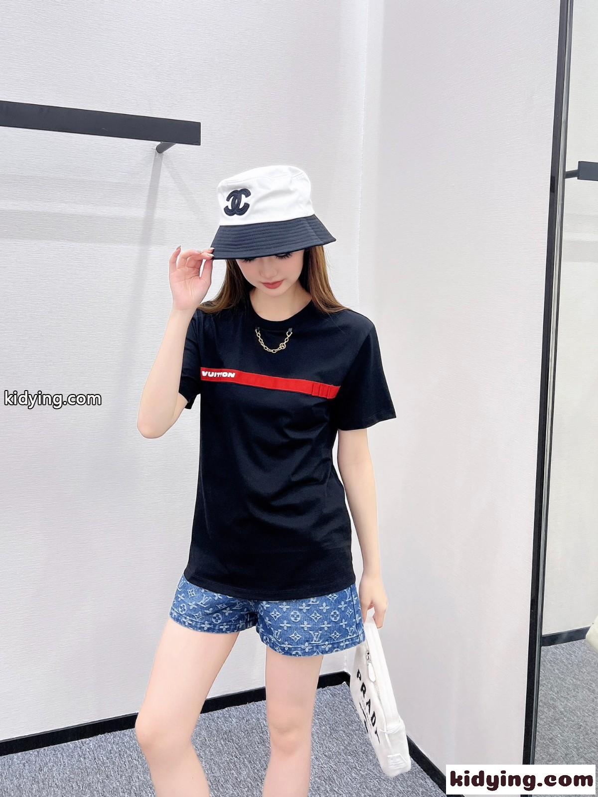 定番 カジュアル ヴィトンストラップTシャツ ルイヴィトン Tシャツ コピー ブラック-5