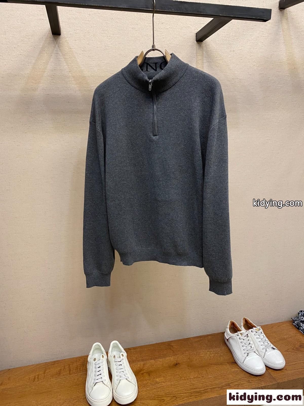 シンプル 洗練された ハーフジップ ニット バレンシアガ セーター 偽物 プルオーバー-2